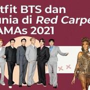 Outfit BTS dan Seleb Dunia di Red Carpet American Music Awards 2021