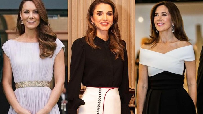Beda Gaya Kate Middleton, Ratu Rania, dan Putri Mary dengan Dress Serba Biru, Siapa Paling Modis?