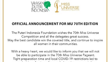 Indonesia Tak Ikut Miss Universe 2021 di Israel, Disebut Bela Palestina