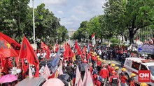 Demo Buruh, Jalan Medan Merdeka Selatan Ditutup