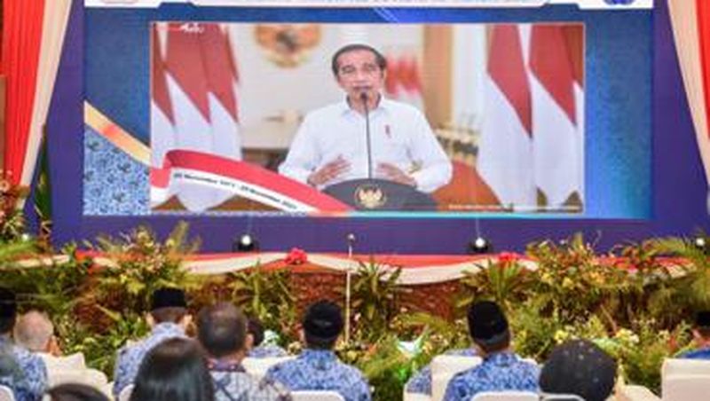 Pada peringatan Hari Ulang Tahun (HUT) ke-50 Korps Pegawai Republik Indonesia (Korpri) Senin (29/11)