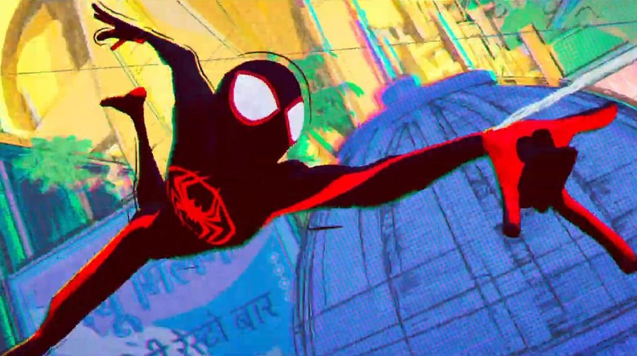 Cuplikan adegan dalam film Spider-Man: Across The Spider-Verse (Part One).