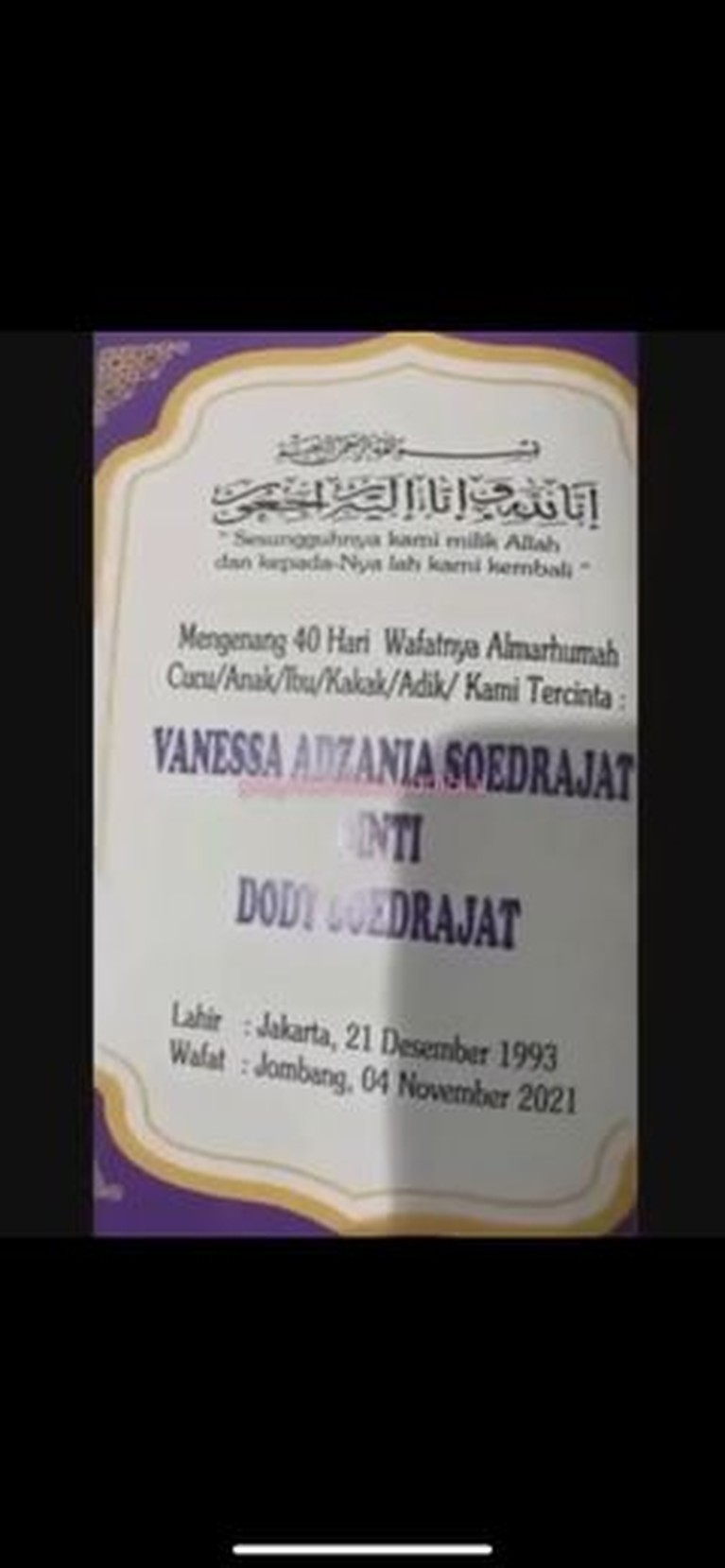 7 Potret Buku Yasin 40 Harian Vanessa Angel Digelar Keluarga Doddy Disorot Ayah mendiang Vanessa, Doddy Sudrajat menggelar acara 40 harian Vanessa Angel disorot karena buku yasin beda. Yuk intip!
