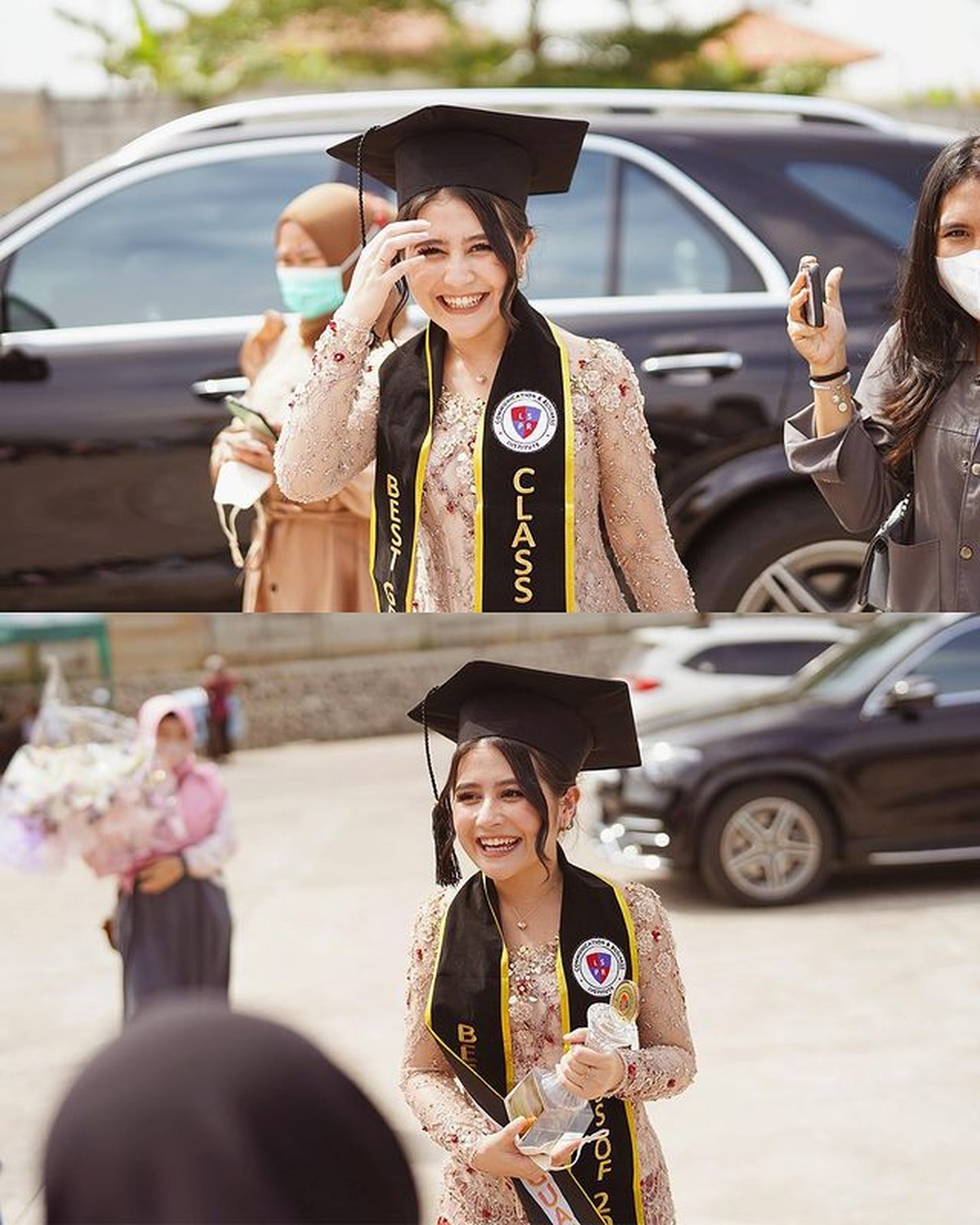 Prilly Latuconsina mendapat banyak kejutan saat merayakan hari wisudanya&comma; para penggemar mengiriminya truk makanan&period; Yuk intip momennya&excl;