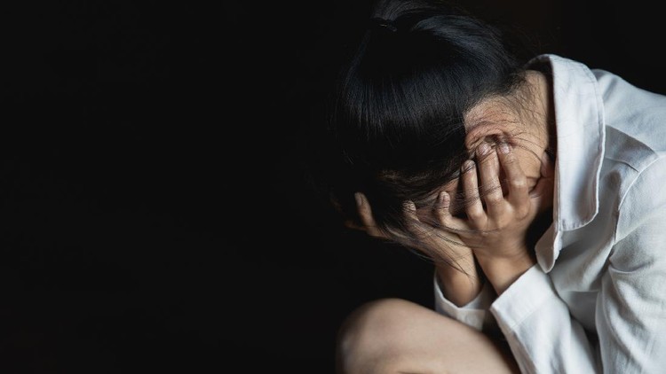 1195205515 Despair. The concept of stopping violence against women and human trafficking, International Women's Day