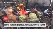 VIDEO: Empat Rumah Terbakar, Seorang Wanita Tewas
