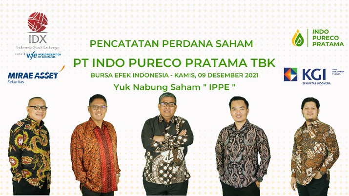 Perusahaan yang bergerak di bidang industri pengolahan minyak buah kelapa, PT Indo Pureco Pratama Tbk (IPPE) mencatatkan saham perdana di Bursa Efek Indonesia (BEI).