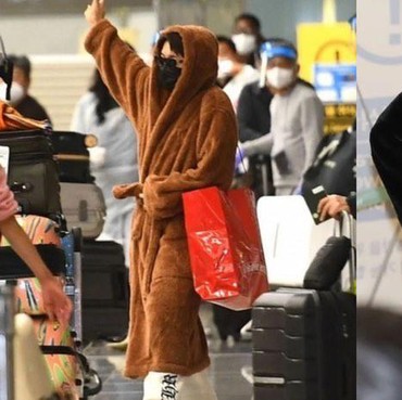 Intip Gaya Member BTS di Bandara Pulang dari Los Angeles, J-Hope Jadi Sorotan