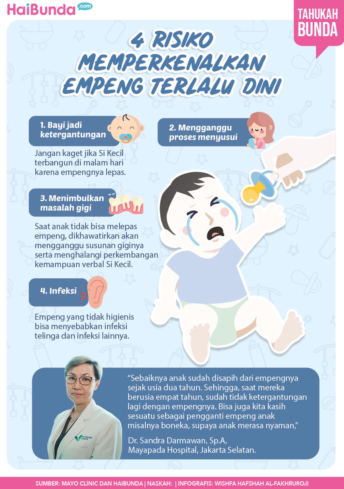 4 risiko memperkenalkan empeng terlalu dini