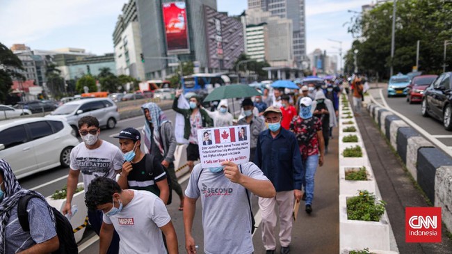 FOTO: Menuntut Kejelasan, Pengungsi Afghanistan Demo Kembali