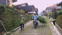 <p>Setiap harinya, masih terdapat banyak petani yang berlalu-lalang menyusuri jalanan mendaki di desa tersebut. (Foto: YouTube Jejak Bang Ibra)</p>