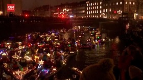 VIDEO: Kerlip Ratusan Kayak Hiasi Kanal Nyhavn di Kopenhagen