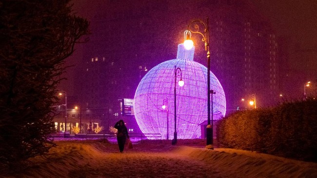 FOTO: Gemerlap Natal dan Tahun Baru di Rusia