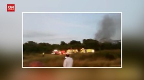 VIDEO: Pesawat Jet Pribadi Jatuh Di DOminika, 9 Orang Tewas