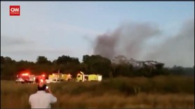 VIDEO: Pesawat Jet Pribadi Jatuh di Dominika