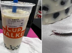 Apes Banget! Wanita Ini Beli Bubble Tea Dapat Bonus Kelabang