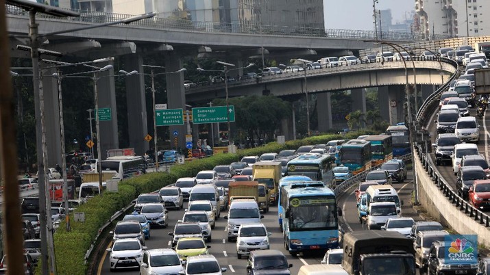 Ilustrasi tol dalam kota (CNBC Indonesia/Muhammad Sabki)