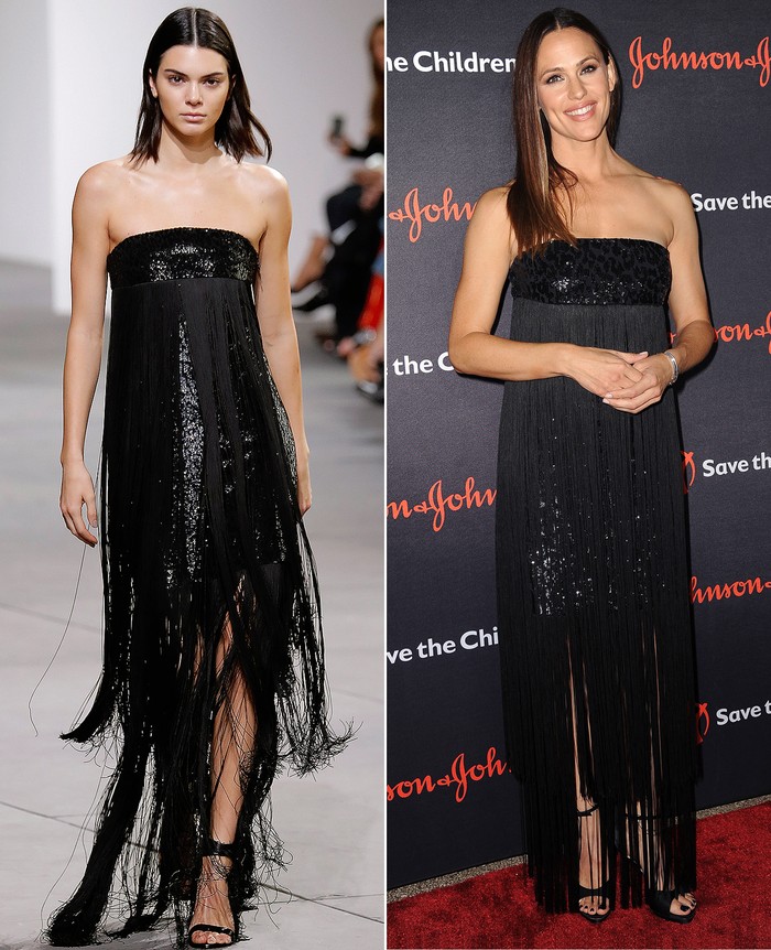 Kendall Jenner kembaran dengan Jennifer Garner menggunakan dress cantik dari Michael Kors Collection/Foto: Getty Images, Shutterstock