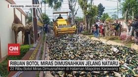 VIDEO: Ribuan Botol Miras Dimusnahkan Jelang Nataru