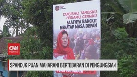VIDEO: Spanduk Puan Maharani Bertebaran di Pengungsian