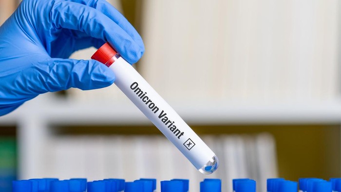 Omicron Variant on test tube - New Variant of Covid 19