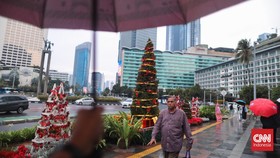 FOTO: Nuansa Natal di Bundaran HI