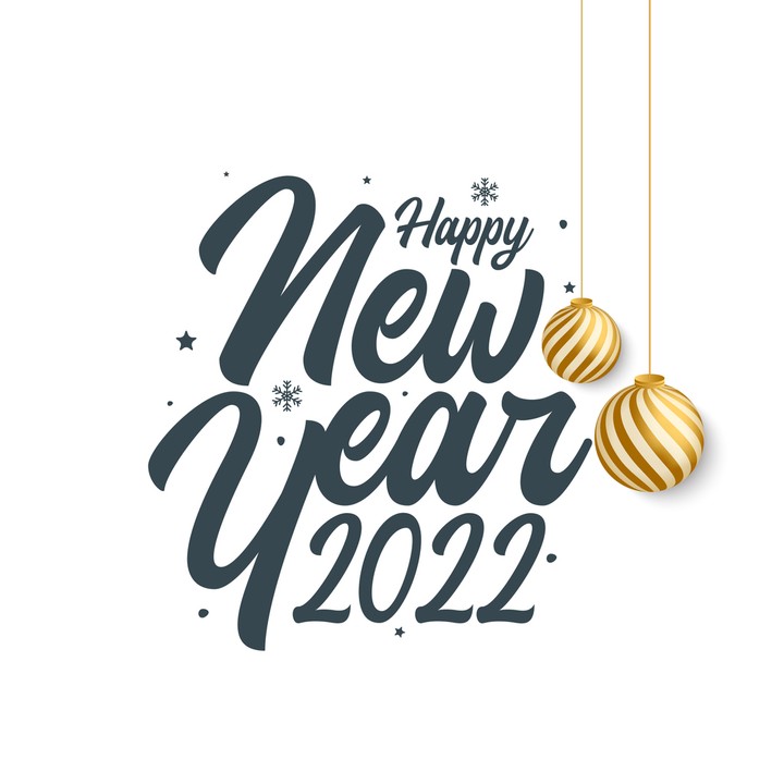 2022 New Year lettering. Holiday greeting card. Abstract vector illustration. Holiday design for greeting card, invitation, calendar, etc. stock illustration