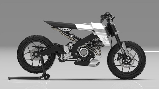Hendra Cahyono bermain-main dengan ide baru untuk menghasilkan motor Yamaha XSR155 yang berbeda.
