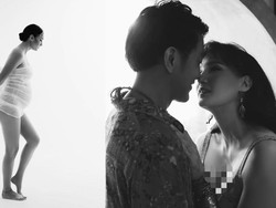 7 Gaya Unik Maternity Shoot Nadine Chandrawinata Hamil Anak Pertama