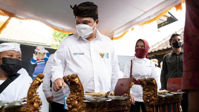 Dalam acara Banjar Creative Space yang merupakan kolaborasi Pertamina dan ICCN, Menteri BUMN Erick Thohir menyampaikan harapan agar ekonomi Bali segera bangkit.