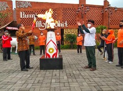 Kirab Obor Pesonas 2022 Sampai di Kota Mojokerto