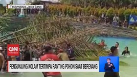 VIDEO: Pengunjung Kolam Tertimpa Ranting Pohon saat Berenang