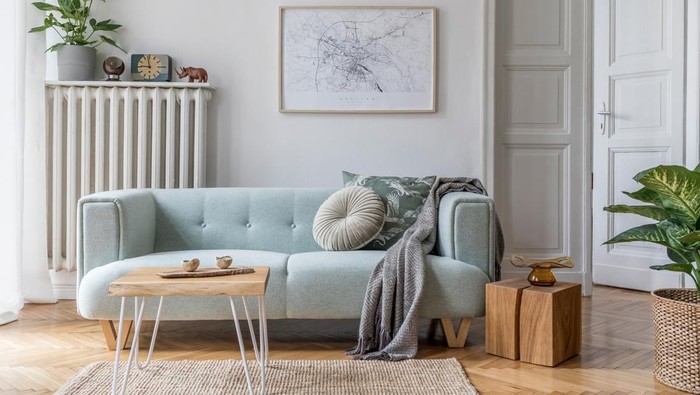 Modern scandinavian living room interior.Home decor. Interior design. Template. Ready to use.