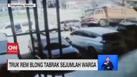 VIDEO: Truk Rem Blong Tabrak Sejumlah Warga