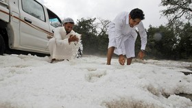 Kota di Arab Saudi Diselimuti Salju Sejak Tahun Baru