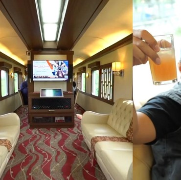 7 Potret Andre Taulany Sewa Kereta Api 'Sultan' Liburan Bareng Keluarga