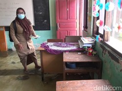 Banjir di Lamongan Surut, Siswa SMPN Pucuk 2 Kembali PTM