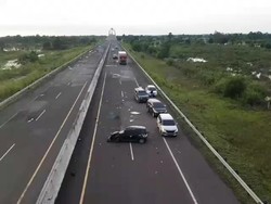 Lubang di Tol Palembang-Lampung Pemicu Wanita Tewas Kecelakaan Ditutup