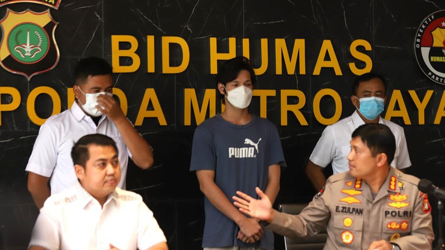 Naufal Samudra saat dirilis pihak kepolisian.