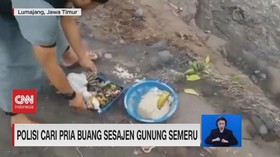 VIDEO: Polisi Cari Pria Buang Sesajen Gunung Semeru