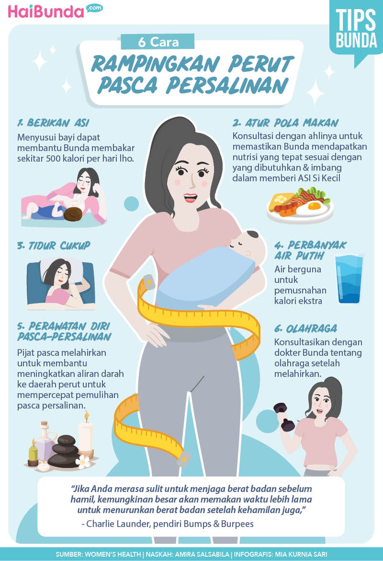 6 Cara Rampingkan Perut Pasca Persalinan Infografis 6 Cara Rampingkan Perut Pasca Persalinan