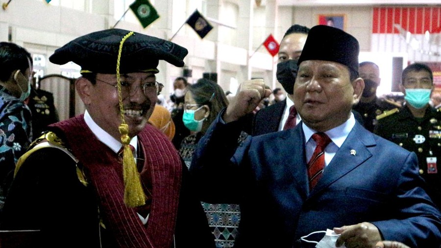 SBY dan Prabowo hadiri pemberian gelar profesor kehormatan ke Terawan (Foto: ANTARA FOTO/YULIUS SATRIA WIJAYA)