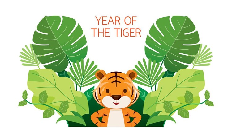 Ilustrasi shio atau tahun macan air
