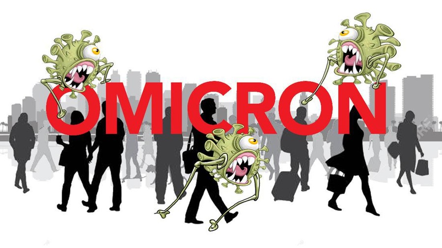 Ilustrasi Virus Corona, Omicron Poster