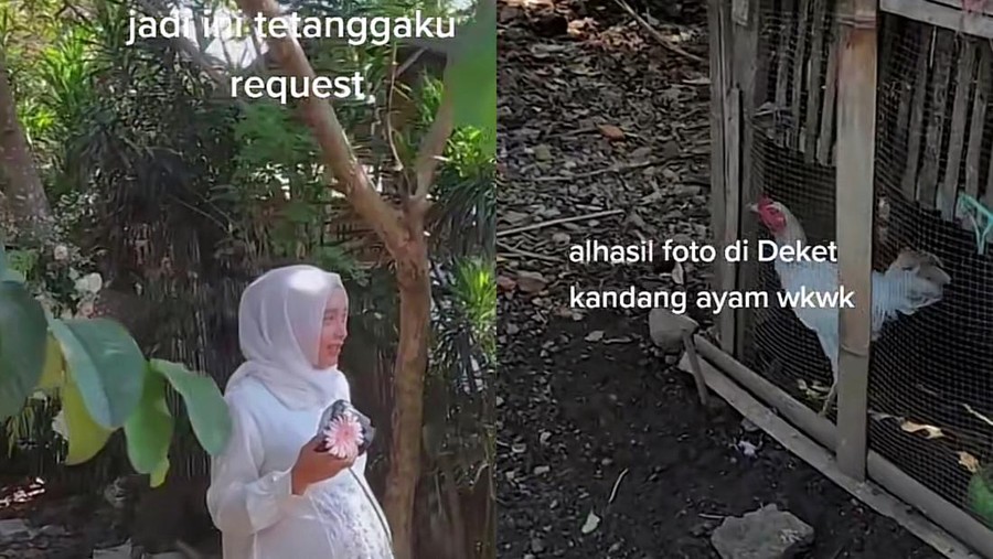 Viral sesi foto maternity di samping kandang ayam hasilnya bikin takjub.