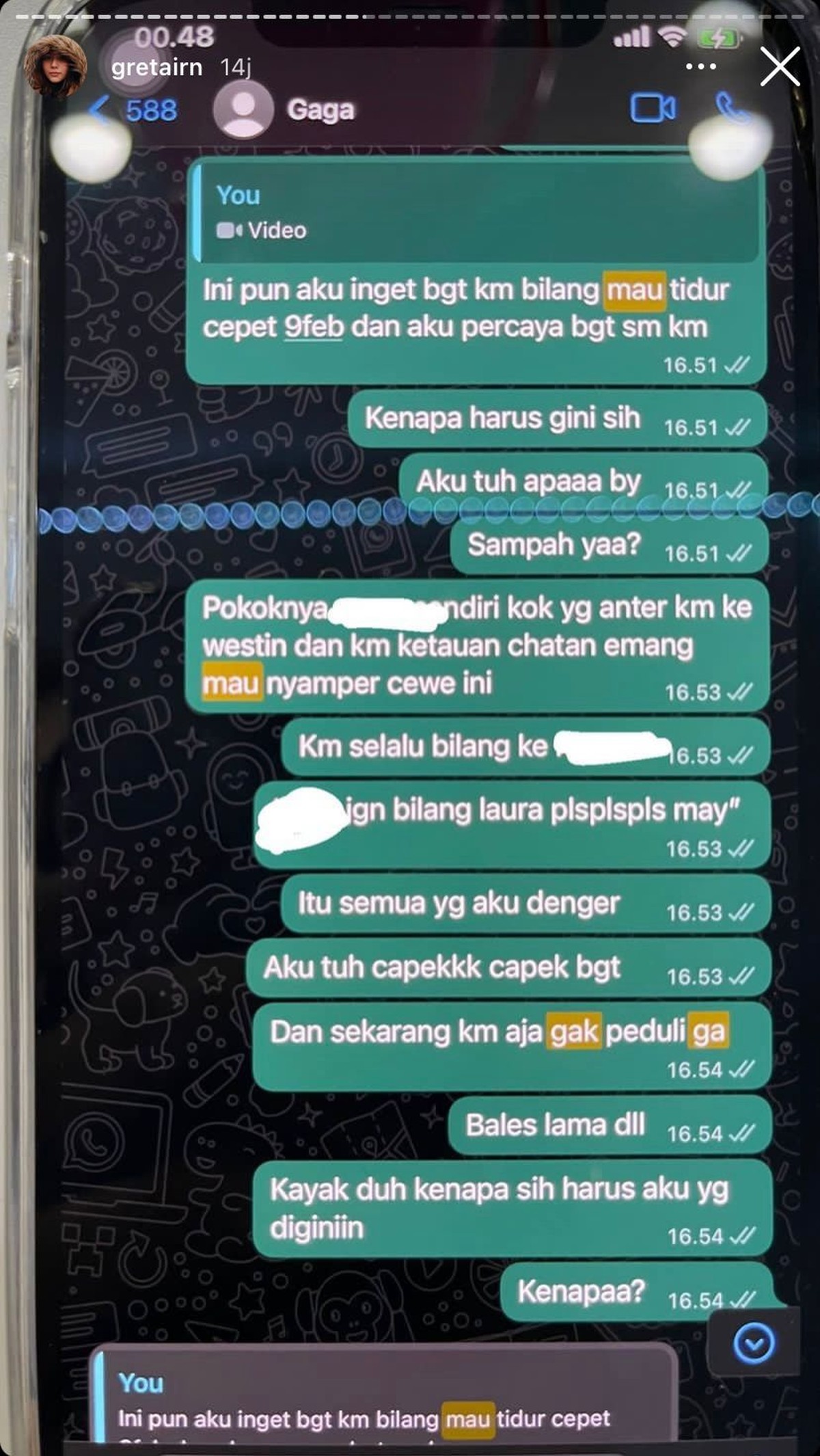 7 Foto Isi Chat Gaga Muhammad Minta Bayarin ke Laura Anna