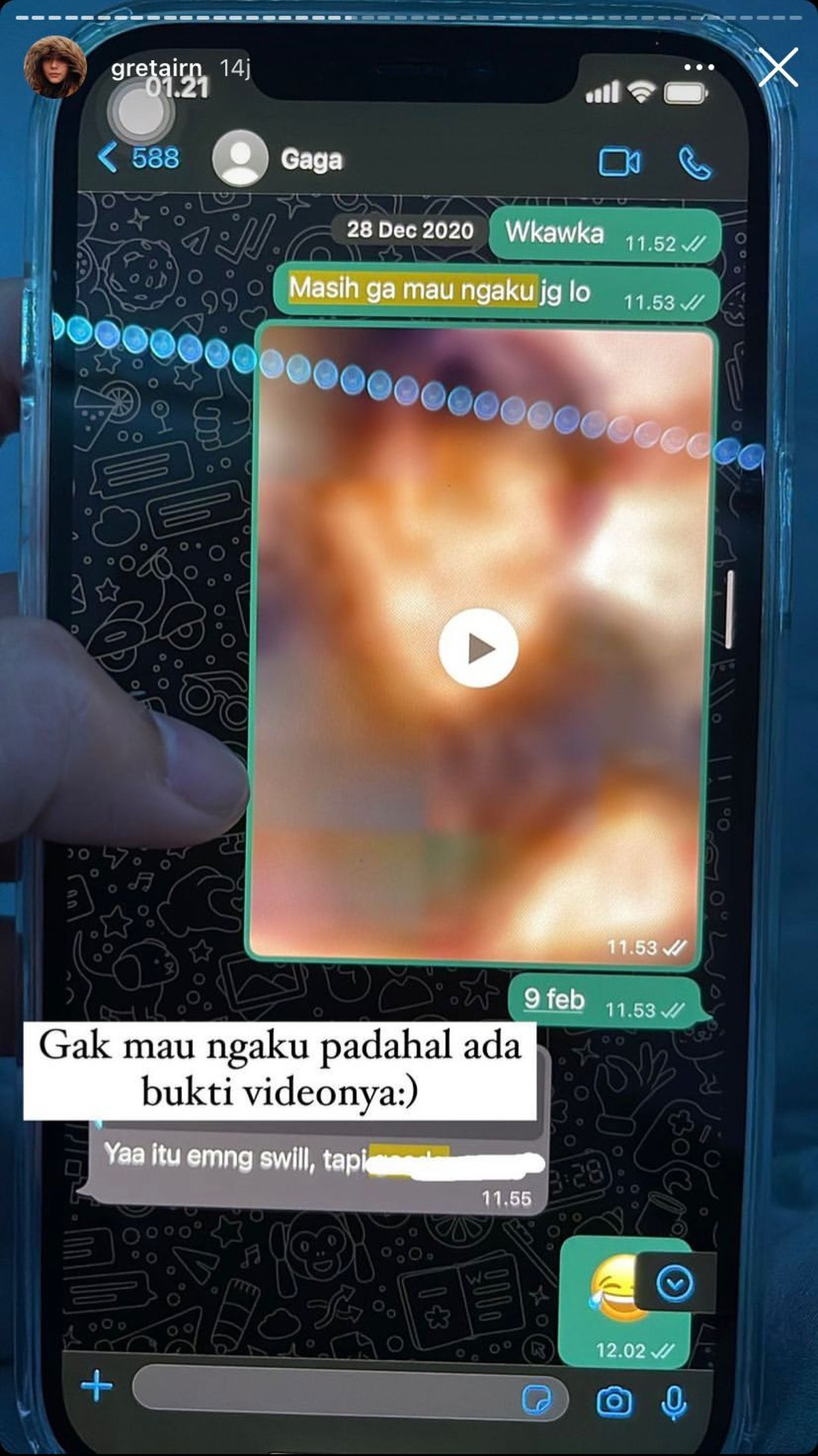 7 Foto Isi Chat Gaga Muhammad Minta Bayarin ke Laura Anna