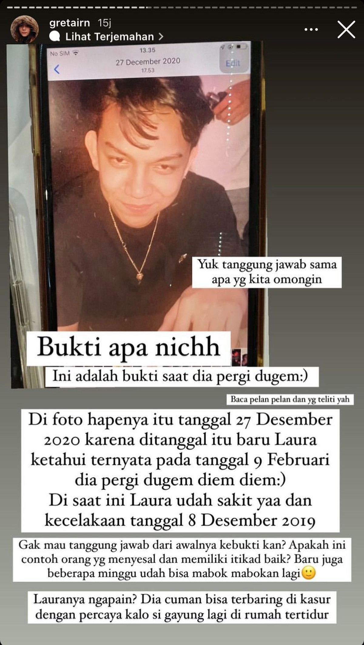 7 Foto Isi Chat Gaga Muhammad Minta Bayarin ke Laura Anna