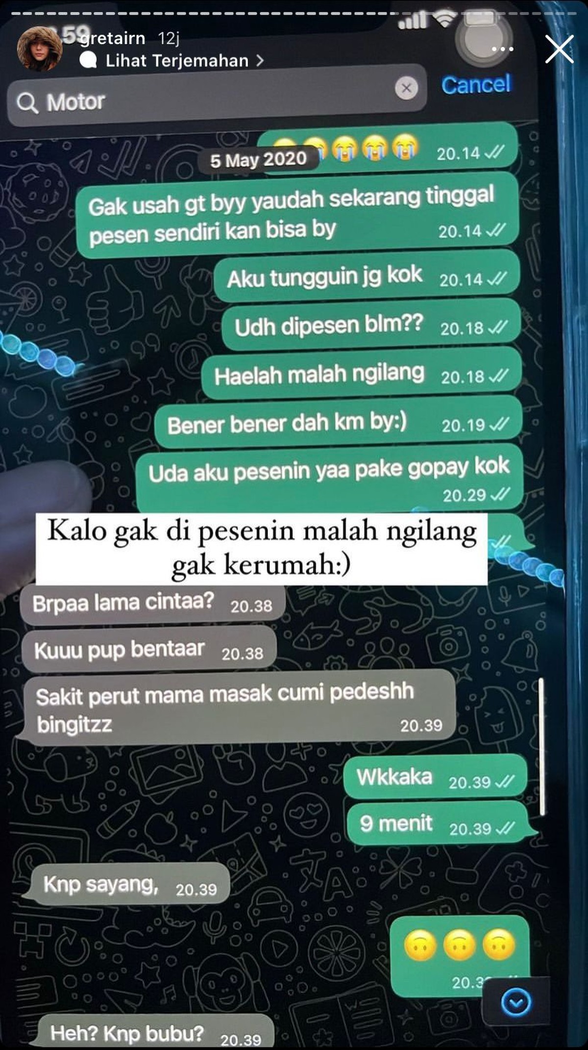 7 Foto Isi Chat Gaga Muhammad Minta Bayarin ke Laura Anna