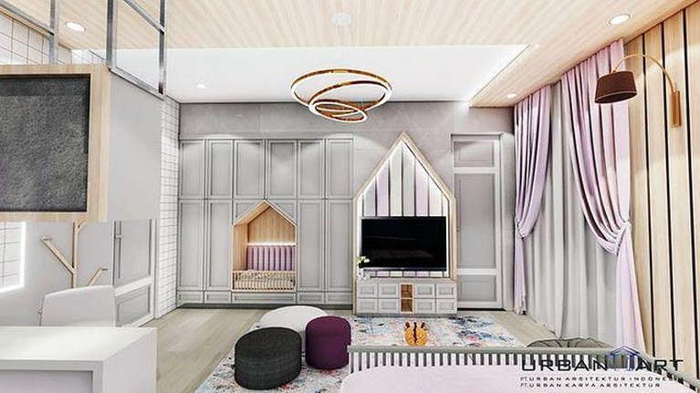 Bocoran desain kamar baby AH anak Atta Halilintar dan Aurel Hermansyah bikin melongo, mewah dengan sentuhan ungu. Yuk intip!